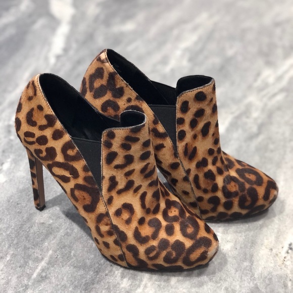 nine west leopard booties